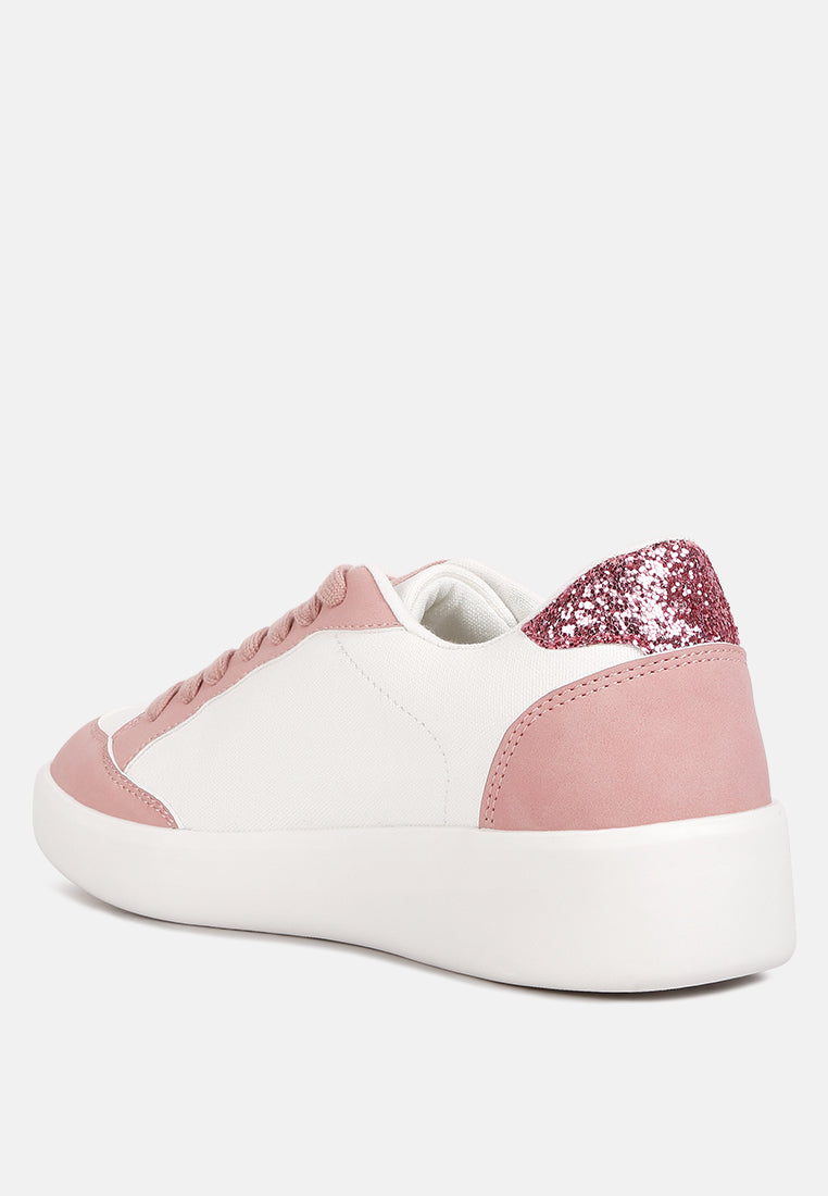 perry glitter detail star sneakers by ruw#color_pink