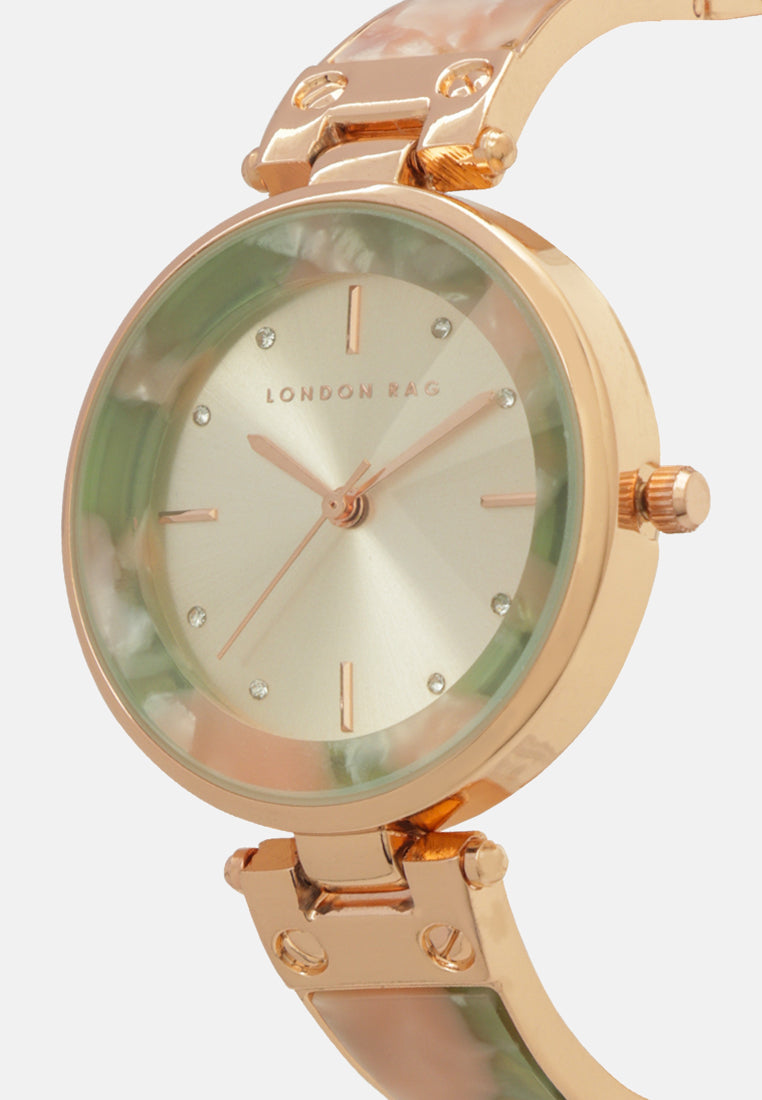 pink womens round dial watch#color_pink