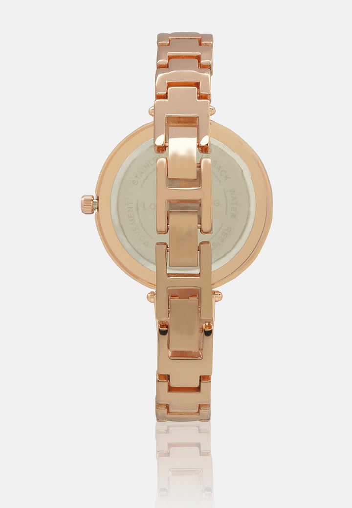 pink womens round dial watch#color_pink
