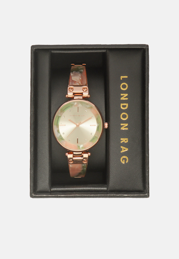 pink womens round dial watch#color_pink