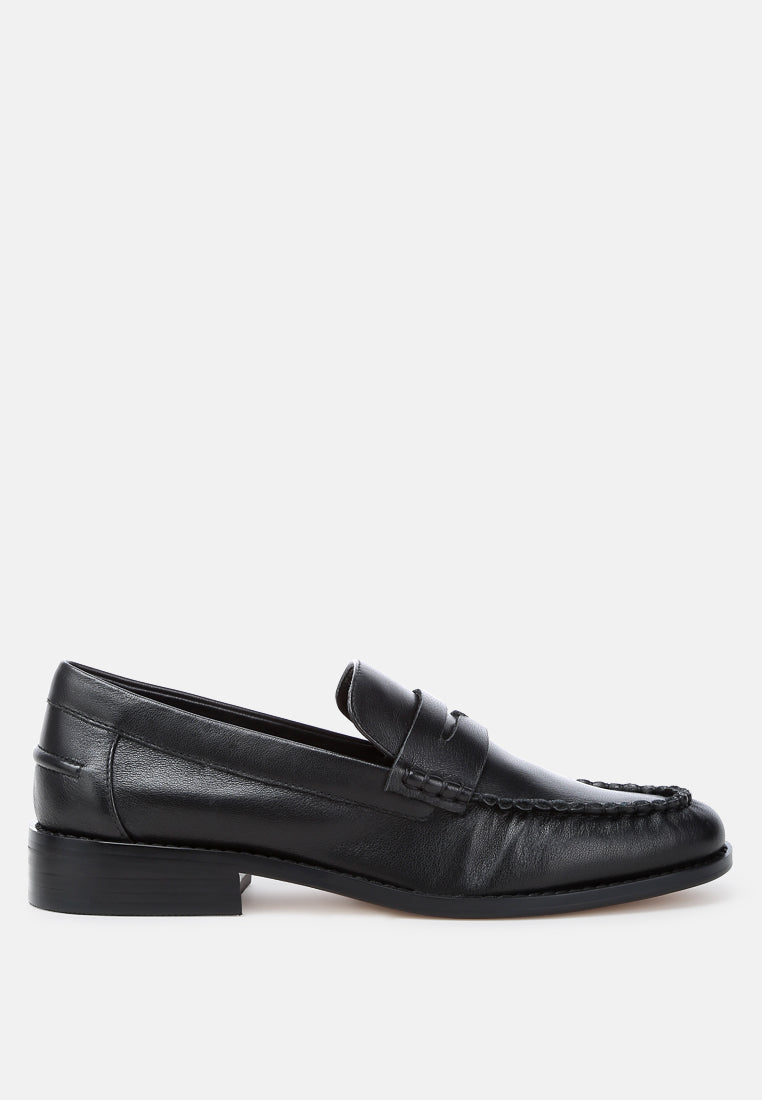 genuine leather loafers by ruw #color_black