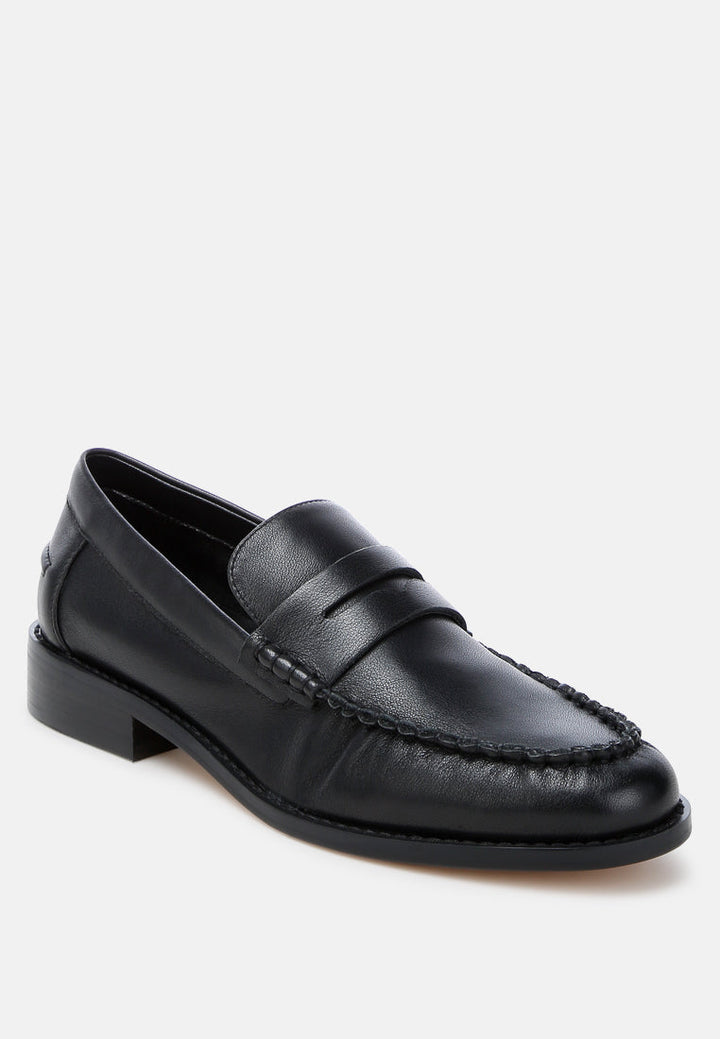 genuine leather loafers by ruw #color_black