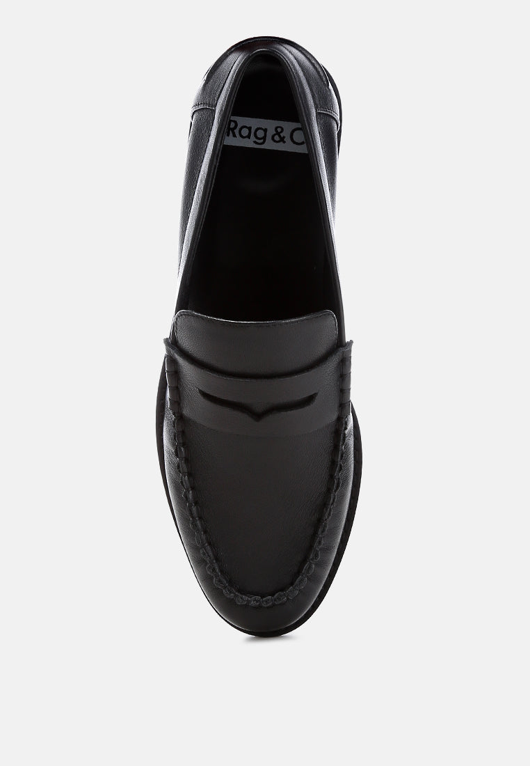 genuine leather loafers by ruw #color_black