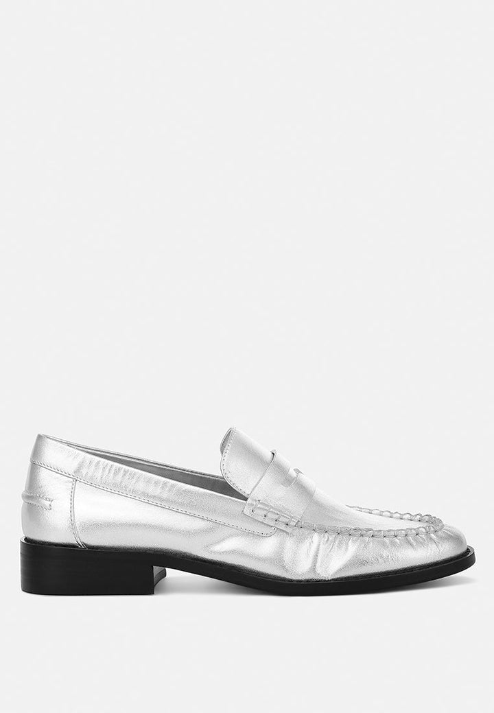 genuine leather loafers by ruw #color_silver