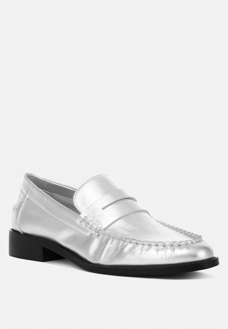 genuine leather loafers by ruw #color_silver