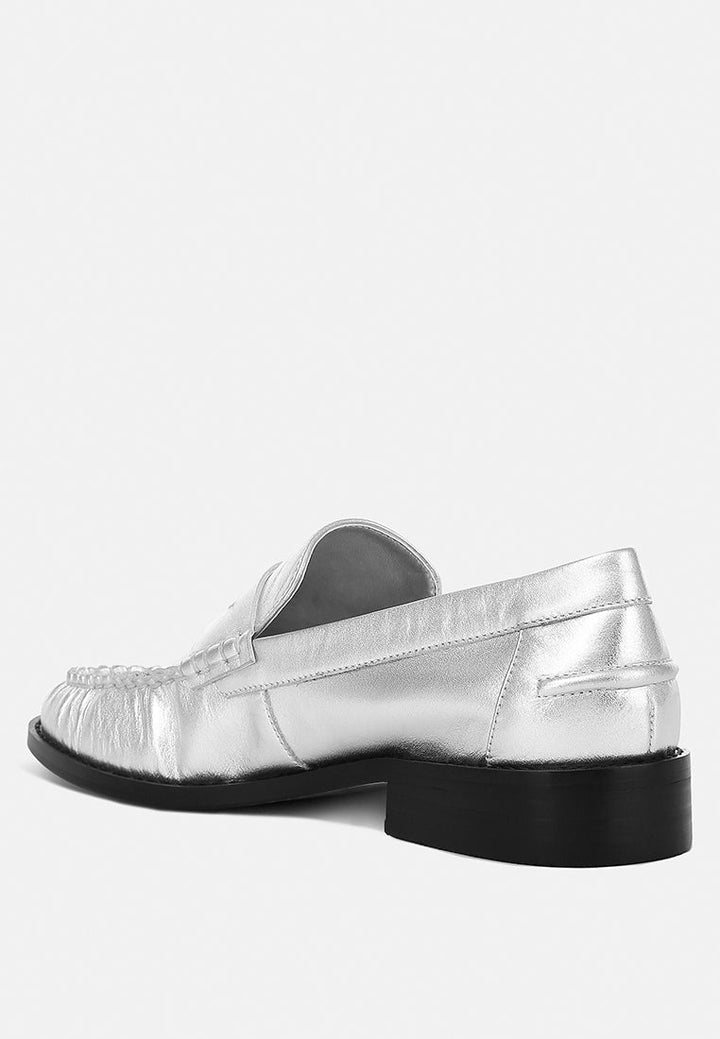 genuine leather loafers by ruw #color_silver