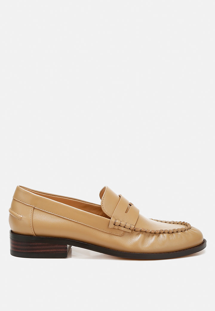 genuine leather loafers by ruw #color_beige