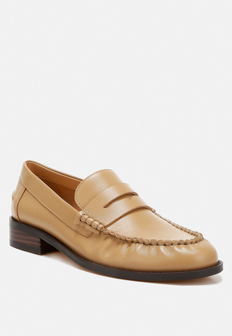 genuine leather loafers by ruw #color_beige