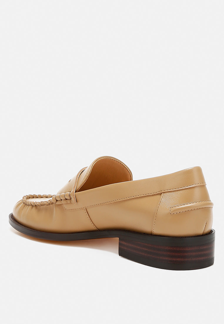 genuine leather loafers by ruw #color_beige