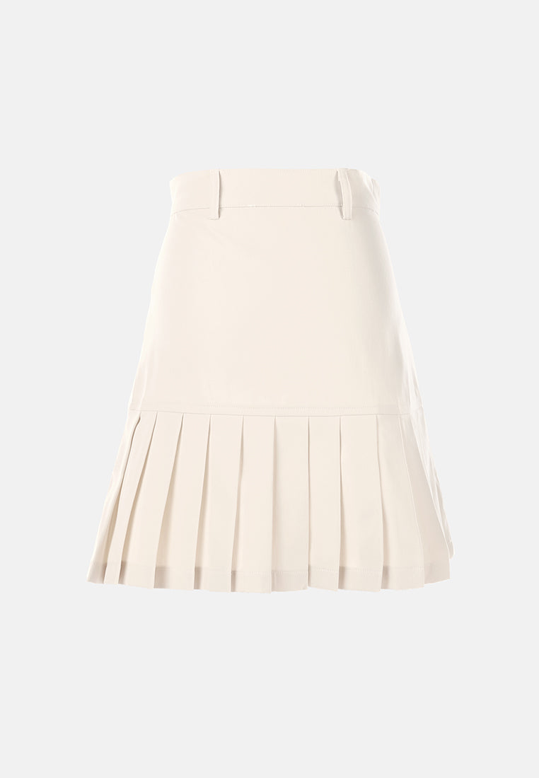 pleated tennis skater skirt#color_beige