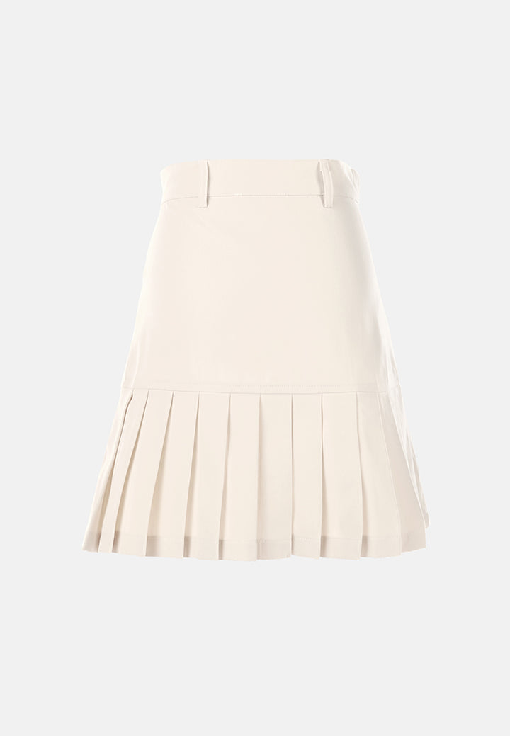 pleated tennis skater skirt#color_beige