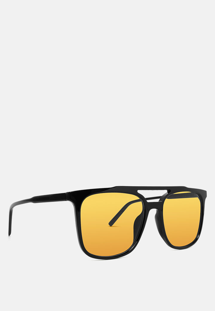 polarized wayfarer double bridge sunglass#color_yellow