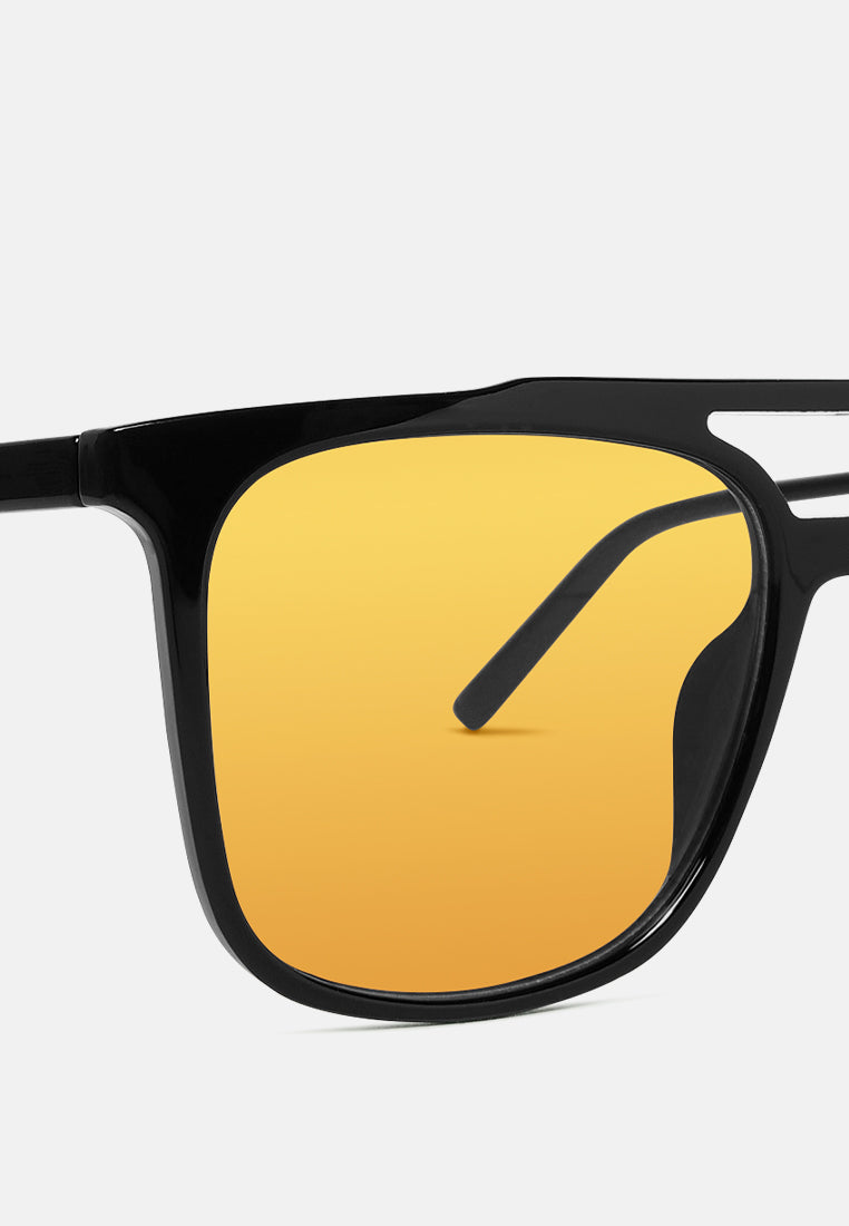 polarized wayfarer double bridge sunglass#color_yellow