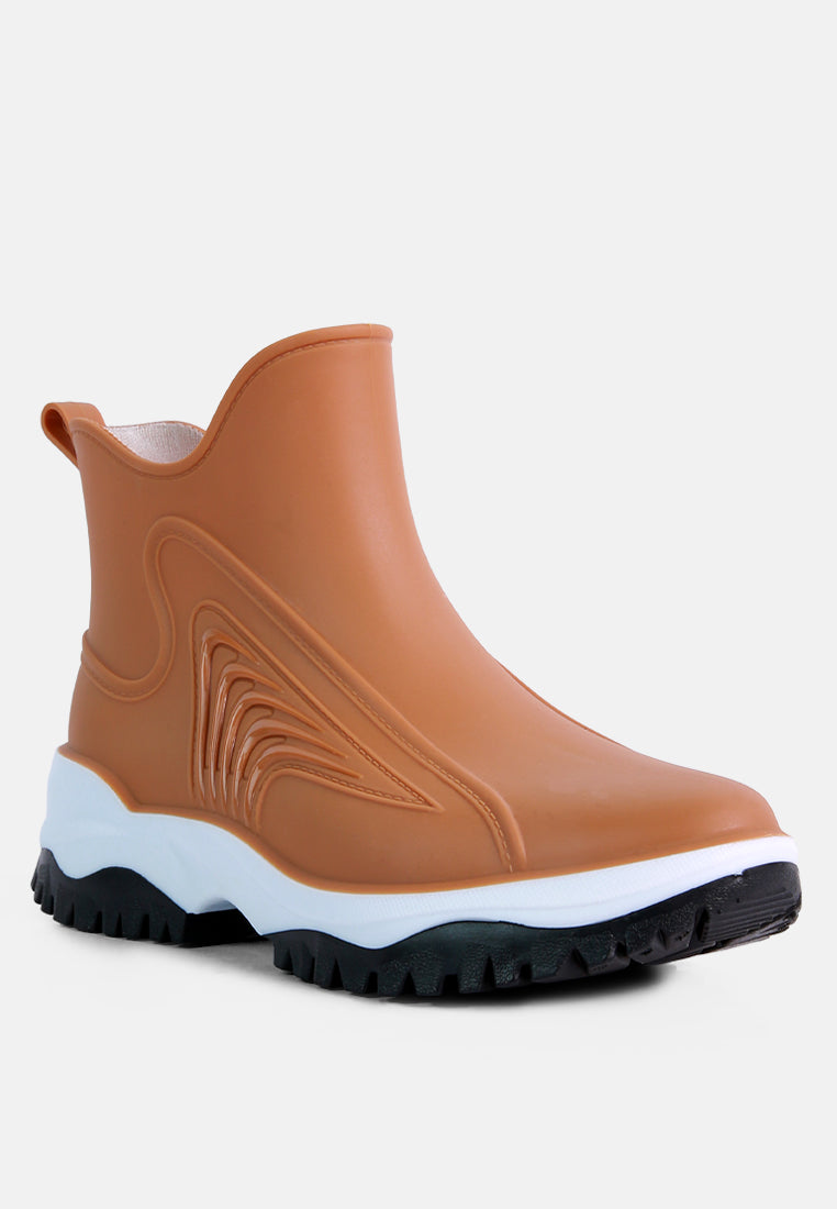 poolers whaler color block rainboots#color_brown
