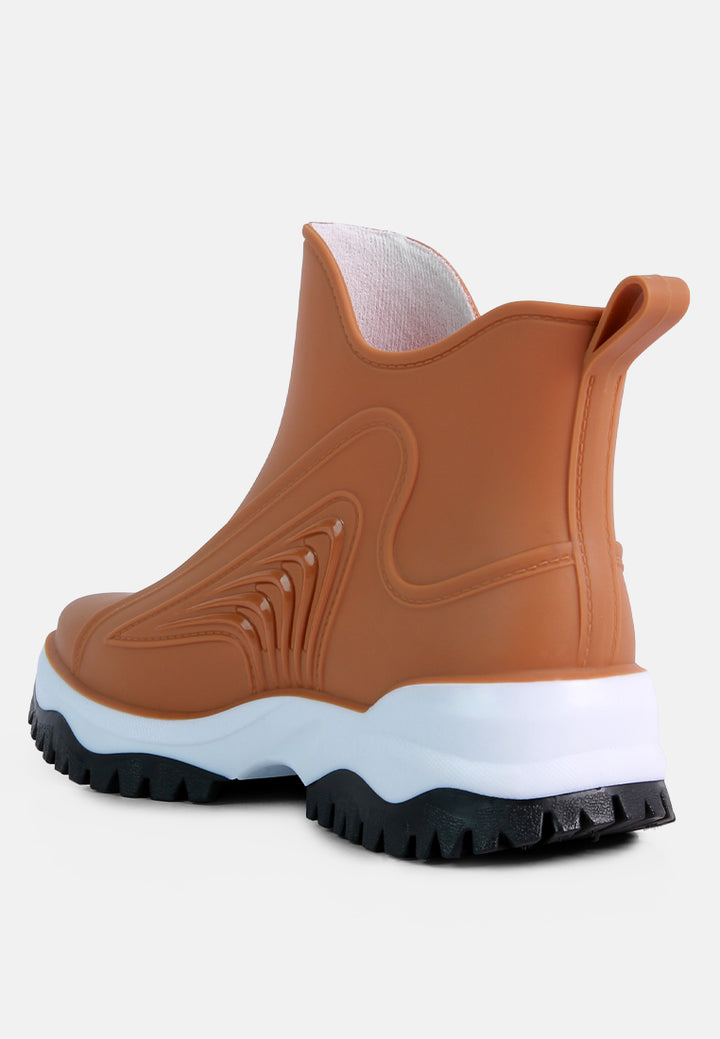 poolers whaler color block rainboots#color_brown