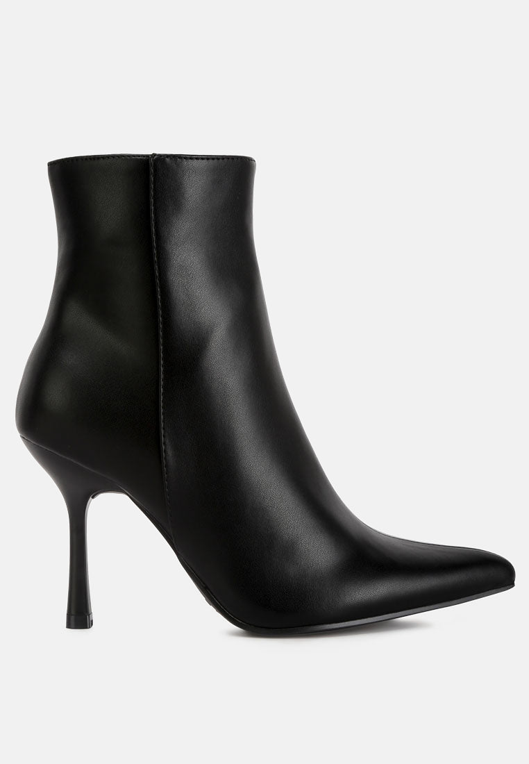 prax ankle length stilleto heel boots#color_black