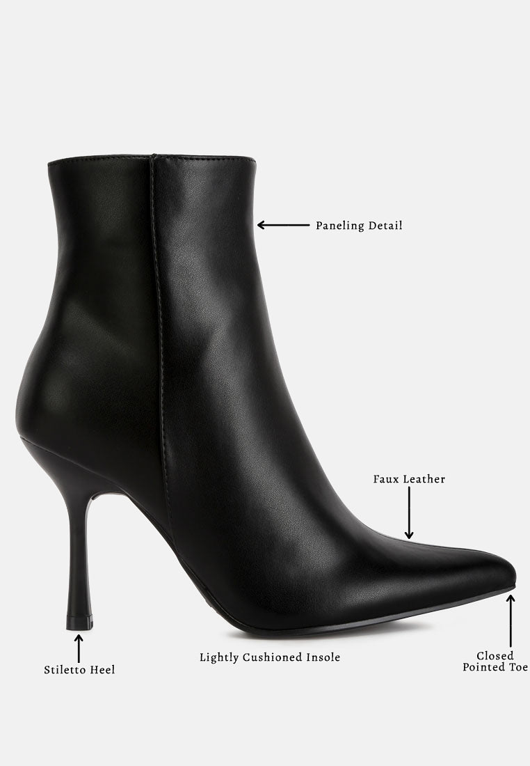 prax ankle length stilleto heel boots#color_black