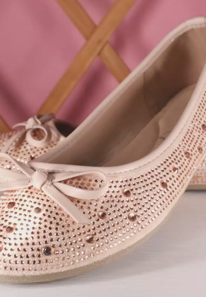 hosana rhinestones and stud embellished ballet flats by ruw#color_beige