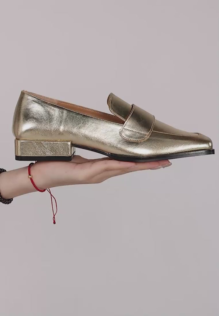 metallic penny loafers by ruw
#color_gold