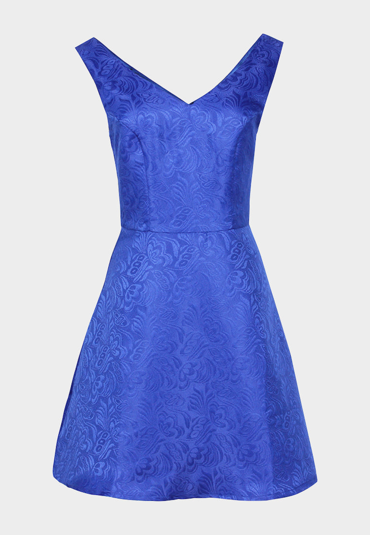 printed sleeveless mini dress#color_navy