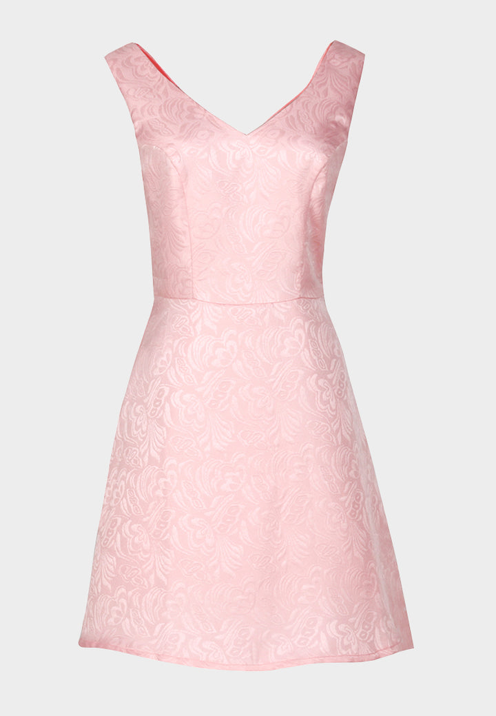 printed sleeveless mini dress#color_pink
