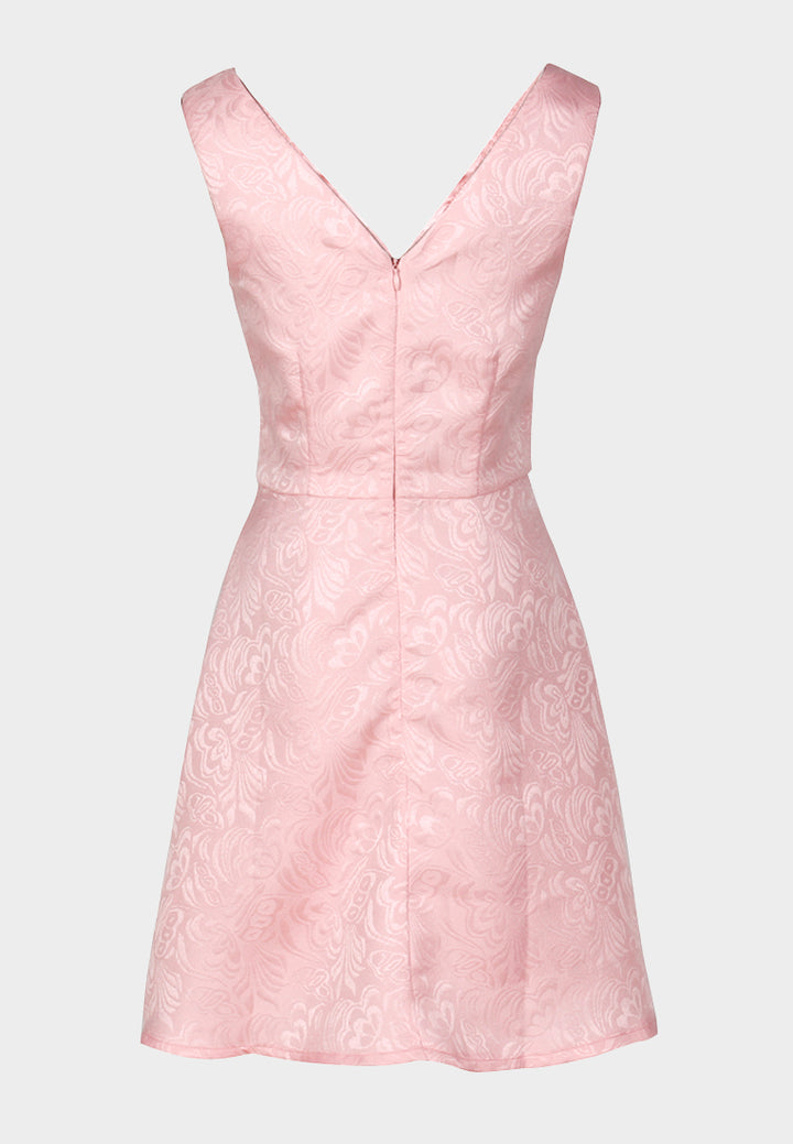 printed sleeveless mini dress#color_pink