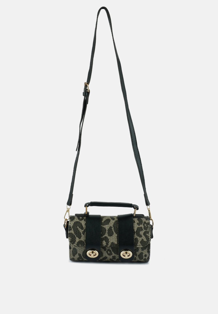 printed sling bag#color_black