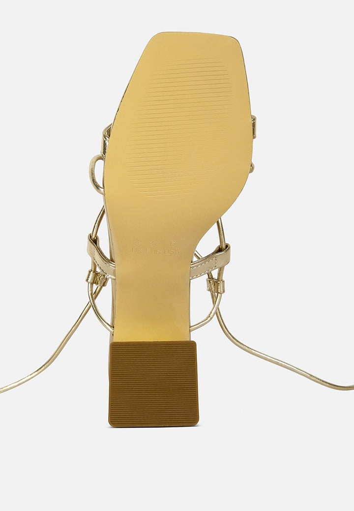 provoked lace up block heeled sandals by ruw#color_gold
