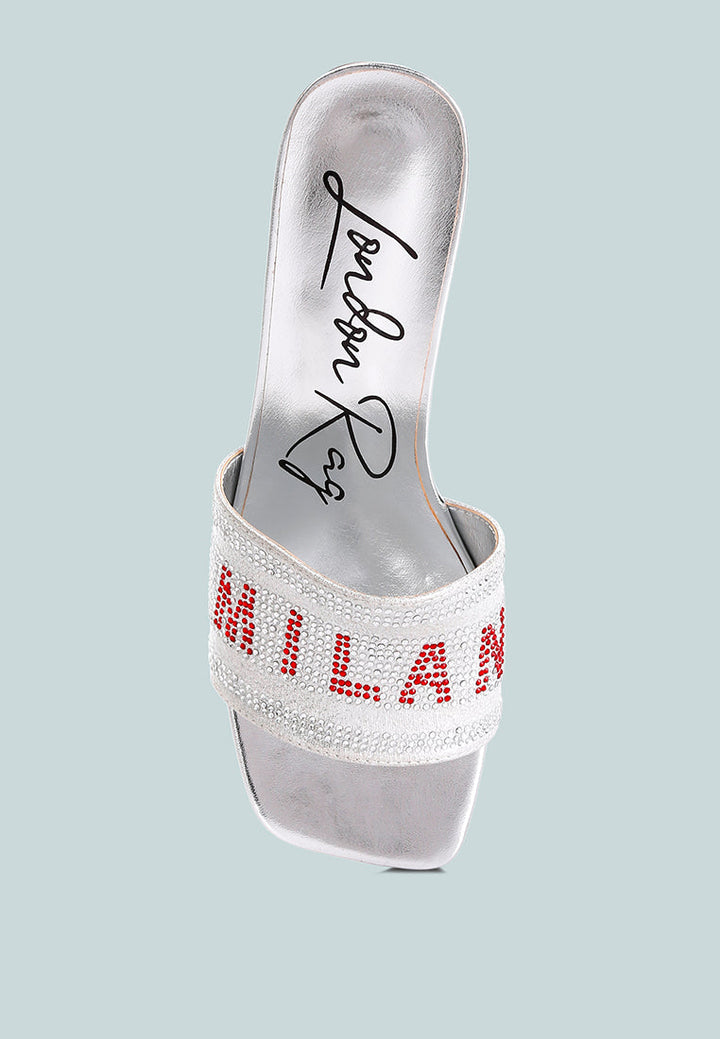 diamante embellished milan sandals by ruw#color_silver