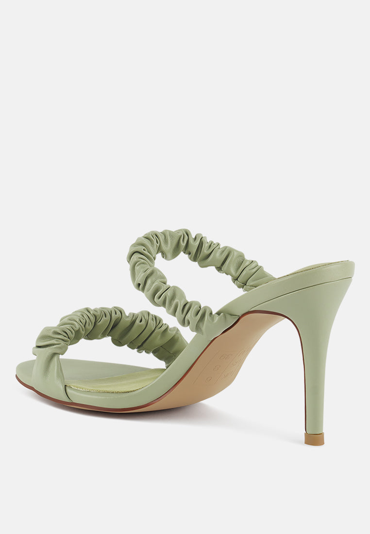 qualie gathered around slip-on heeled sandals#color_mint