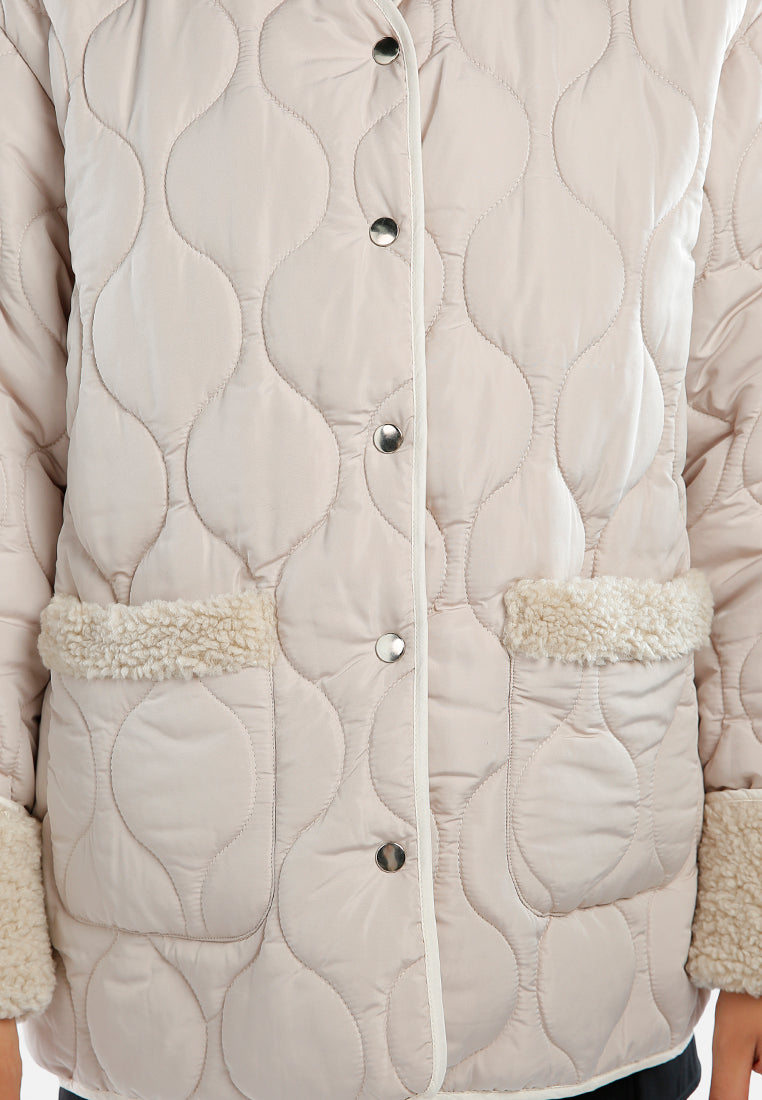 quilted button-up puffer jacket#color_stone