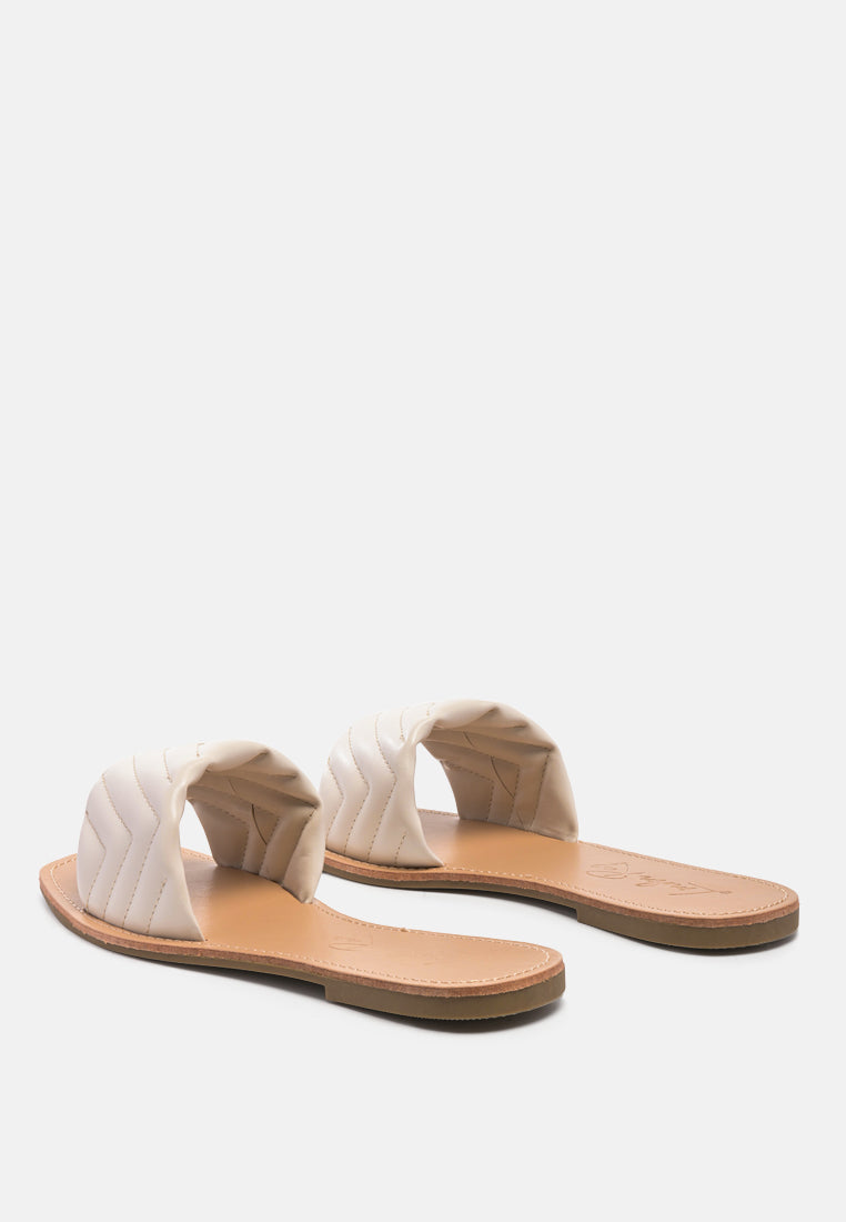 quilted flat slides#color_white