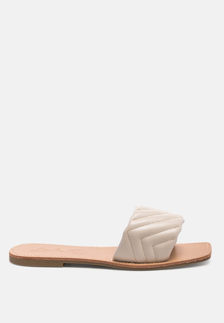 quilted flat slides#color_white