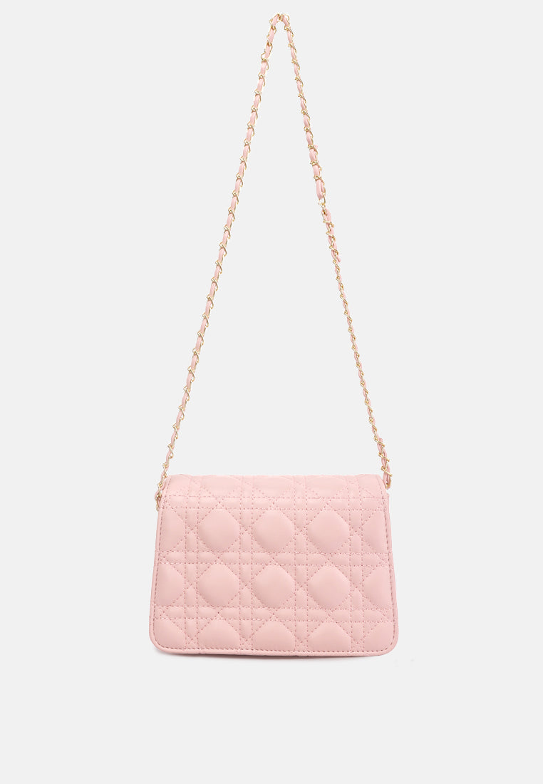 quilted metallic buckle clutch bag by ruw#color_pink