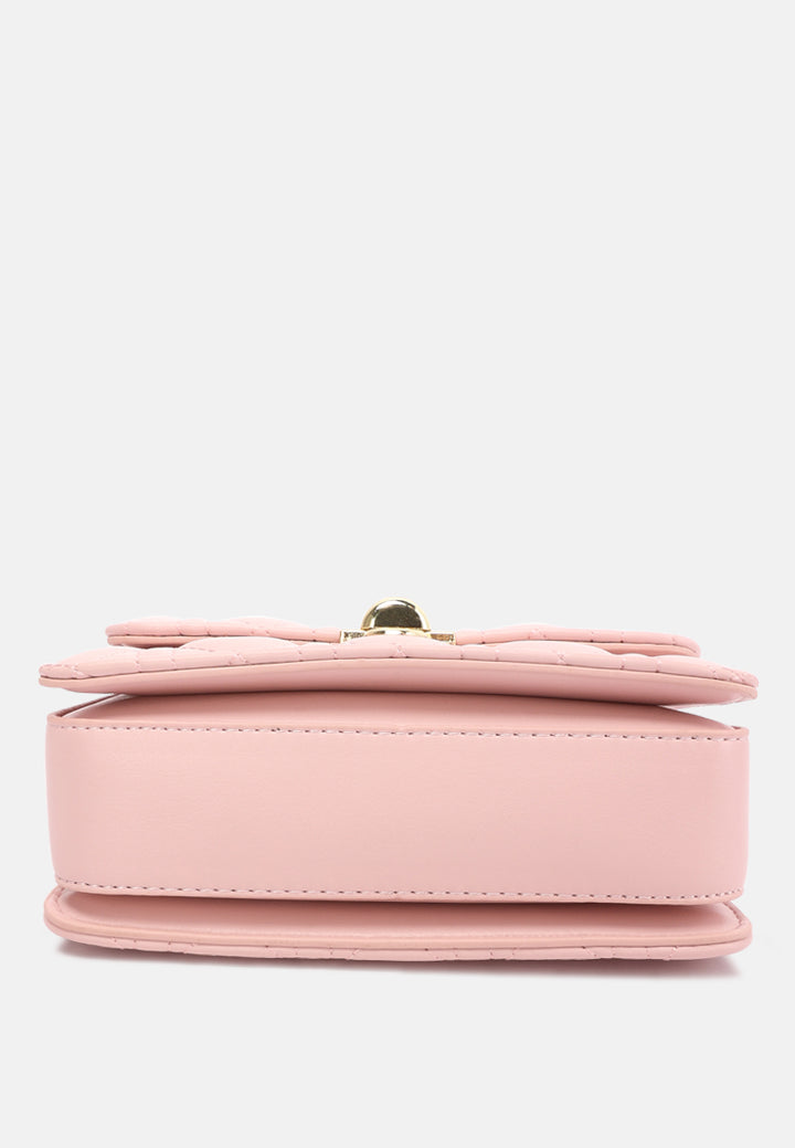 quilted metallic buckle clutch bag by ruw#color_pink