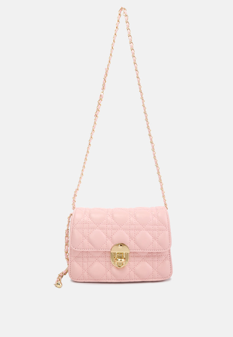 quilted metallic buckle clutch bag by ruw#color_pink