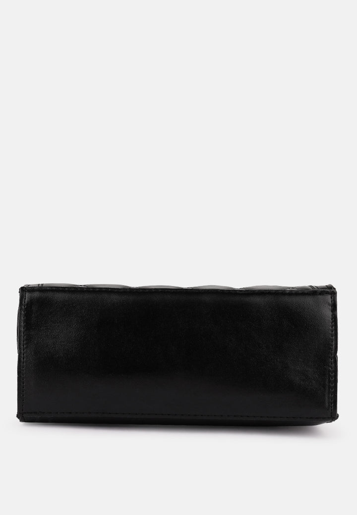 white quilted statement sling bag#color_white
