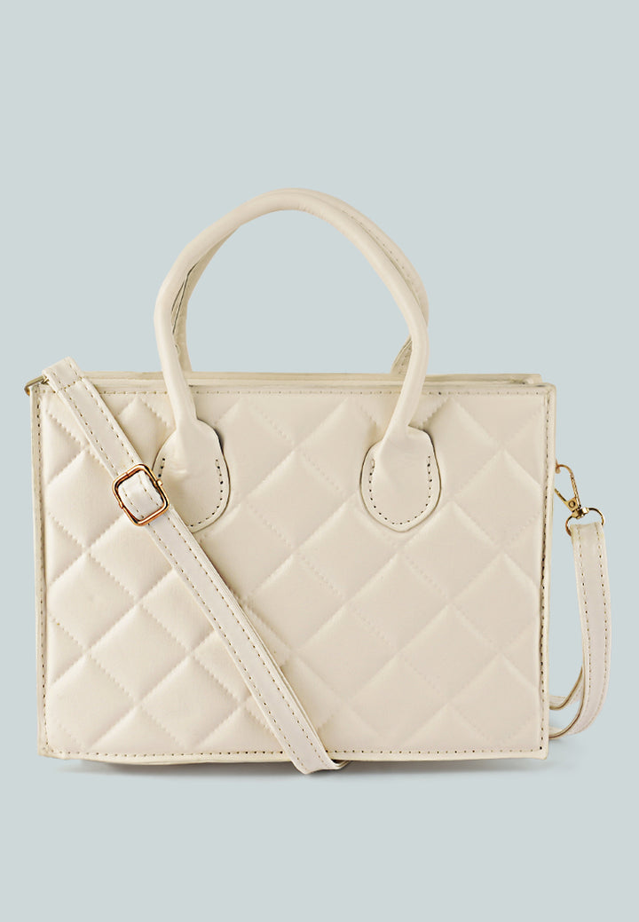 quilted structure hand bag#color_off-white
