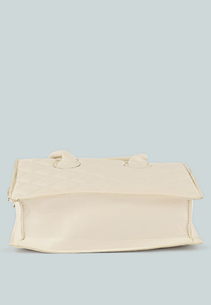 quilted structure hand bag#color_off-white
