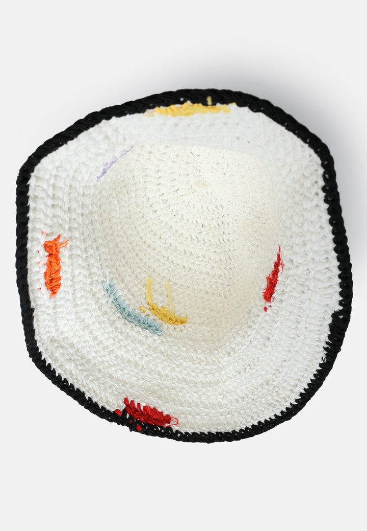 rainbow knit bucket hat#color_white