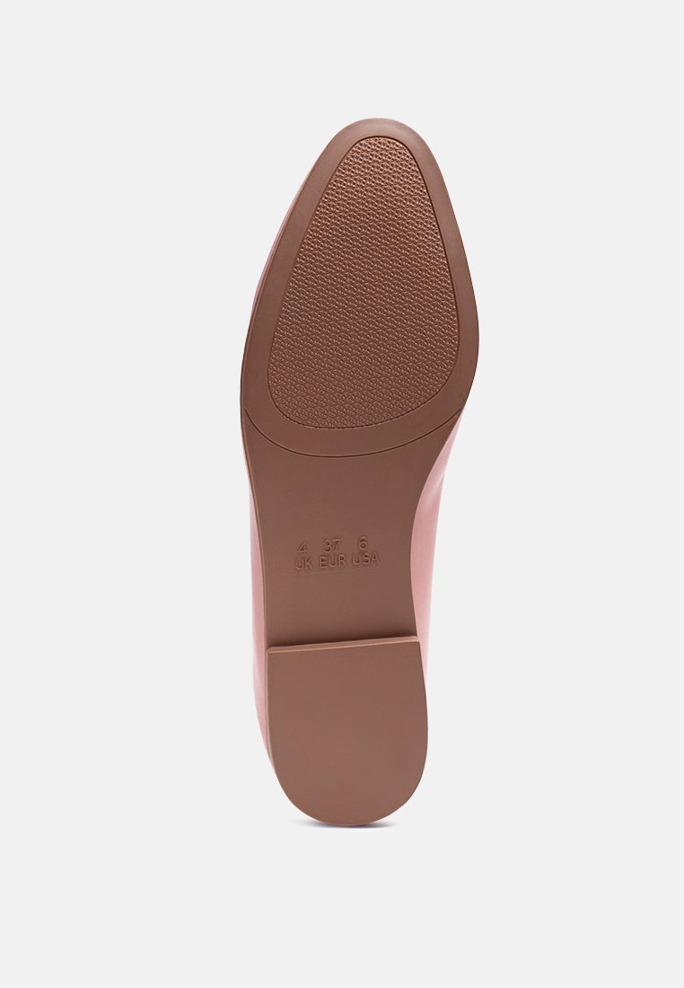 raire foldable faux leather loafer flats#color_pink