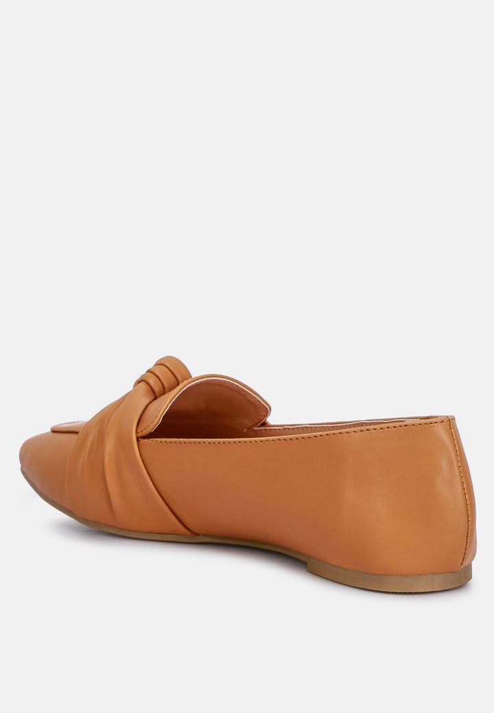 recycled faux leather flat loafers by ruw#color_tan