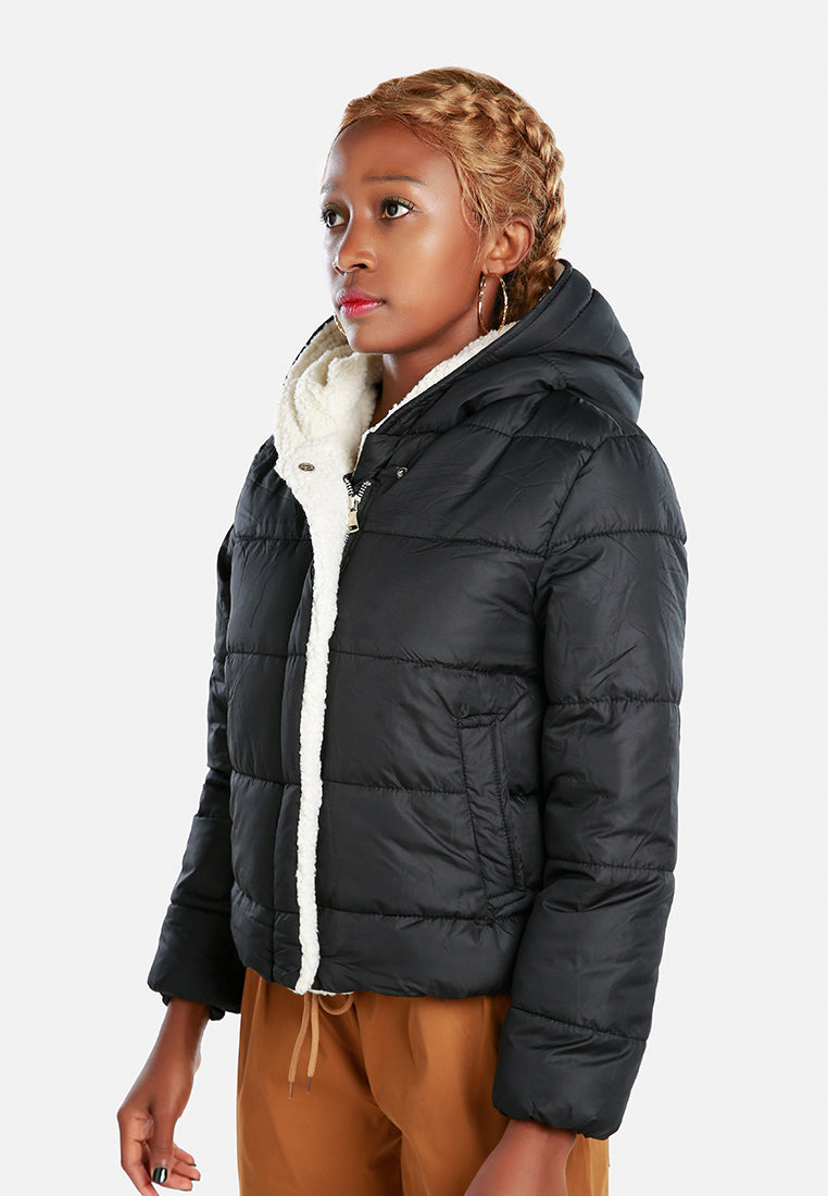 refreshing breasted puffer jacket by ruw#color_black