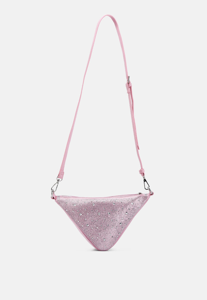 rhinestone embellished triangle bag by ruw#color_light-pink