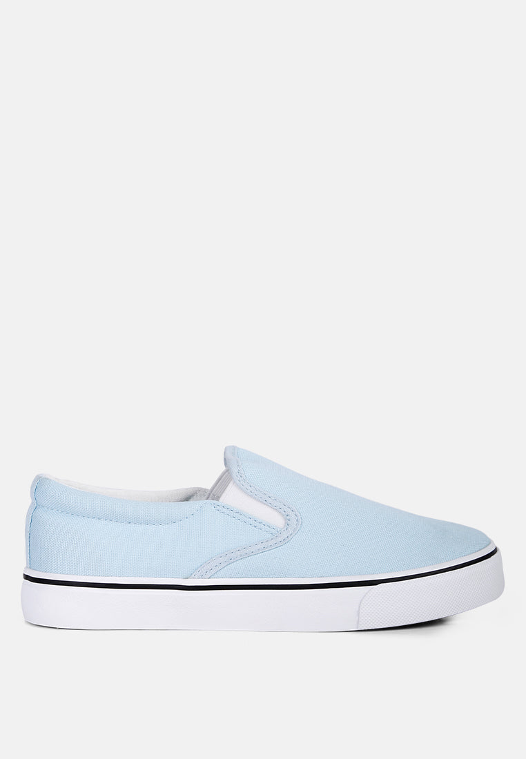 riddler light blue slip on canvas sneakers#color_light-blue