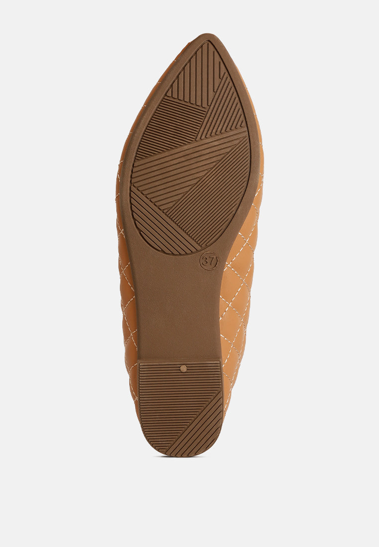 rikhani quilted detail ballet flats#color_beige