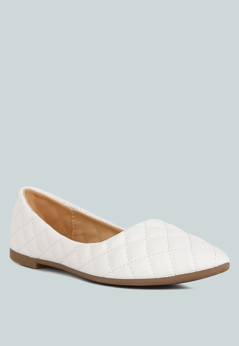 rikhani quilted detail ballet flats#color_white