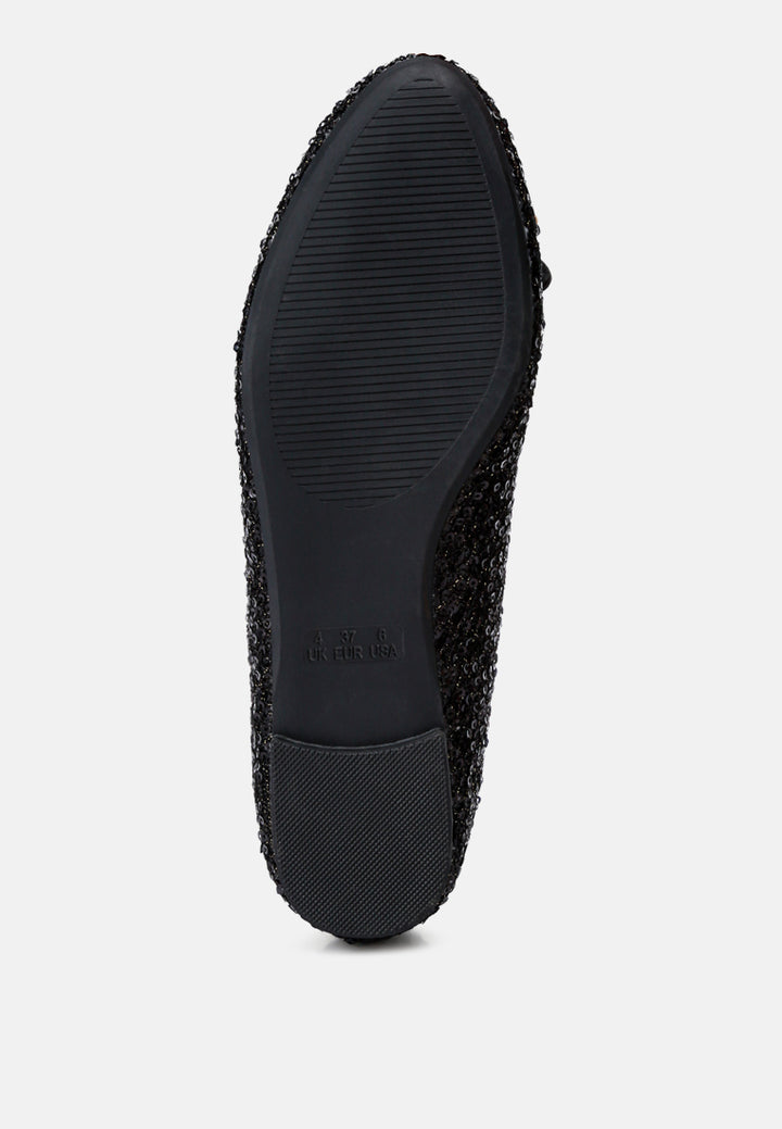 ringo sequin embellished ballet flats by ruw#color_black