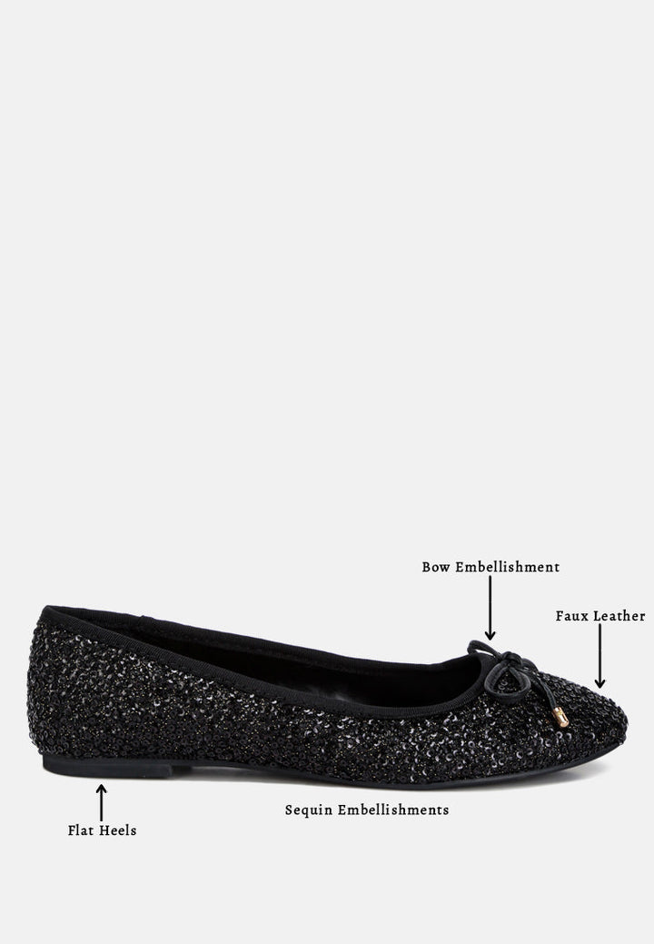 ringo sequin embellished ballet flats by ruw#color_black