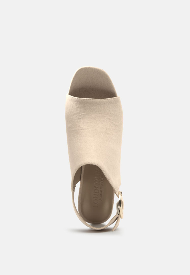 stacked block heel faux suede sandals by ruw#color_blush